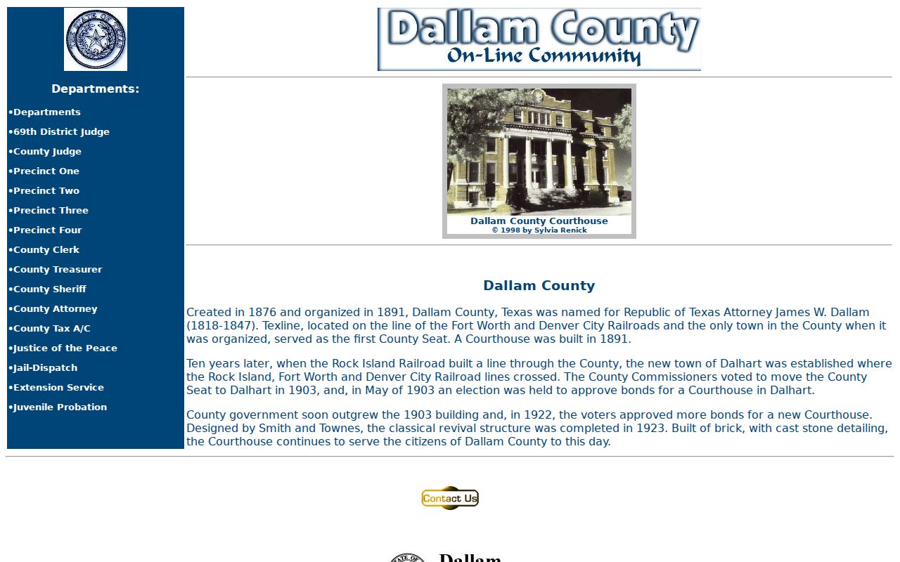 Dallam County court docket courthouse source page